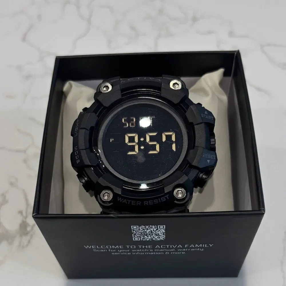 Activa Black Rugged Smartwatch with Digital Display